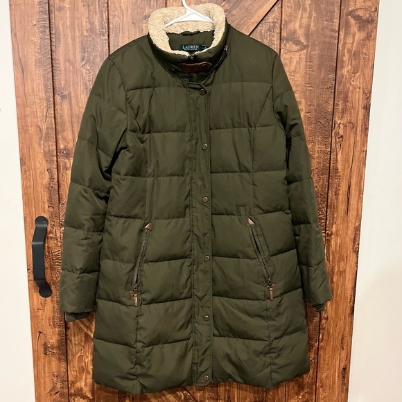 Lauren Ralph Lauren women’s down feather puffer jacket size large (missing hood) - Picture 5 of 11